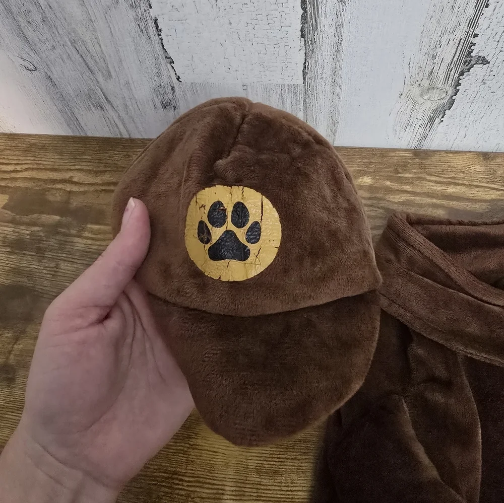 Brown Delivery Driver Dog Costume with Hat Size Medium